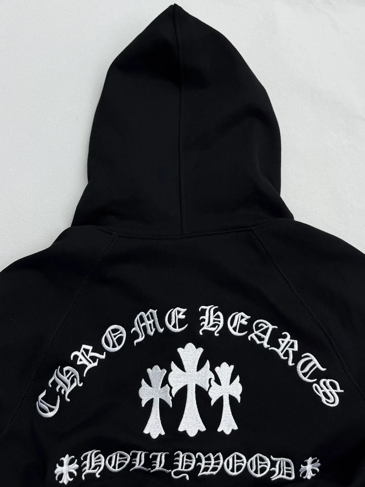 P490 Chrome Hearts Chrome Hearts Sanskrit Cross Embroidery Zipper Hooded Sweatshirt S/M/L